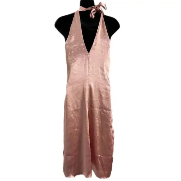 Lulu’s Purely Divine Blush Pink Satin Halter Midi Dress NWT - Picture 12 of 13